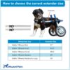dog wheelchair extender sizing chart